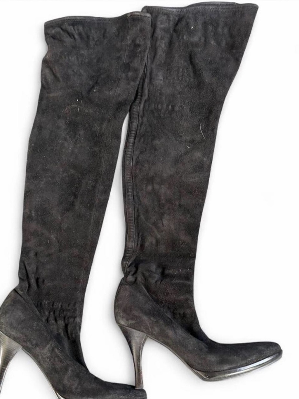 Sergio Rossi Black Suede Over-the-Knee Boots